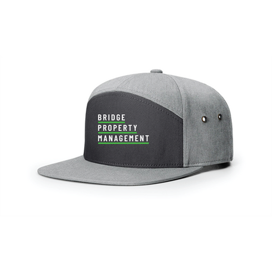 CHARCOAL - 7 PANEL TWILL STRAPBACK