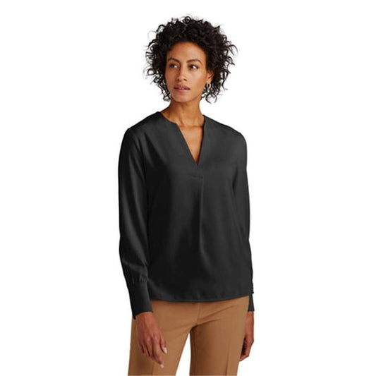 Brooks Brothers Women’s Open-Neck Satin Blouse