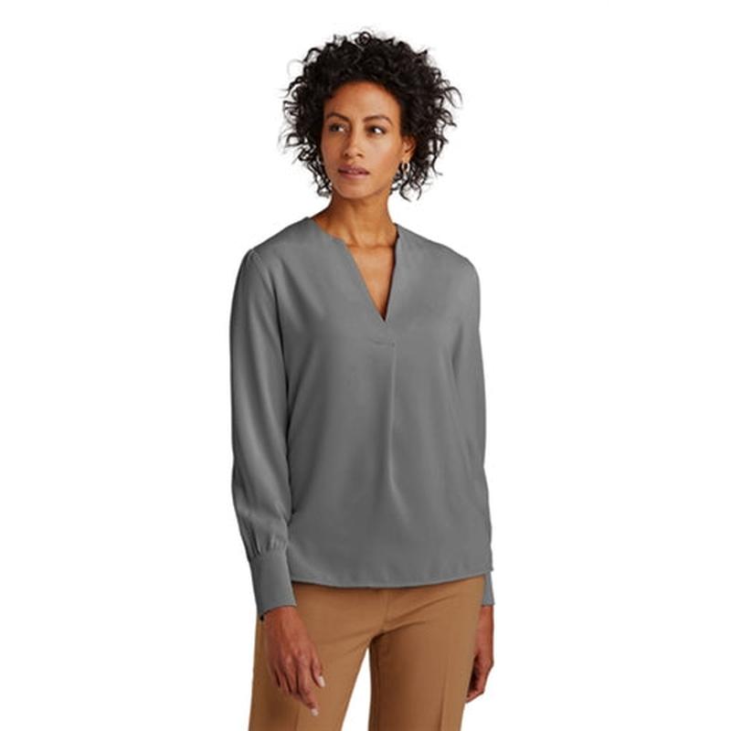Brooks Brothers Women’s Open-Neck Satin Blouse