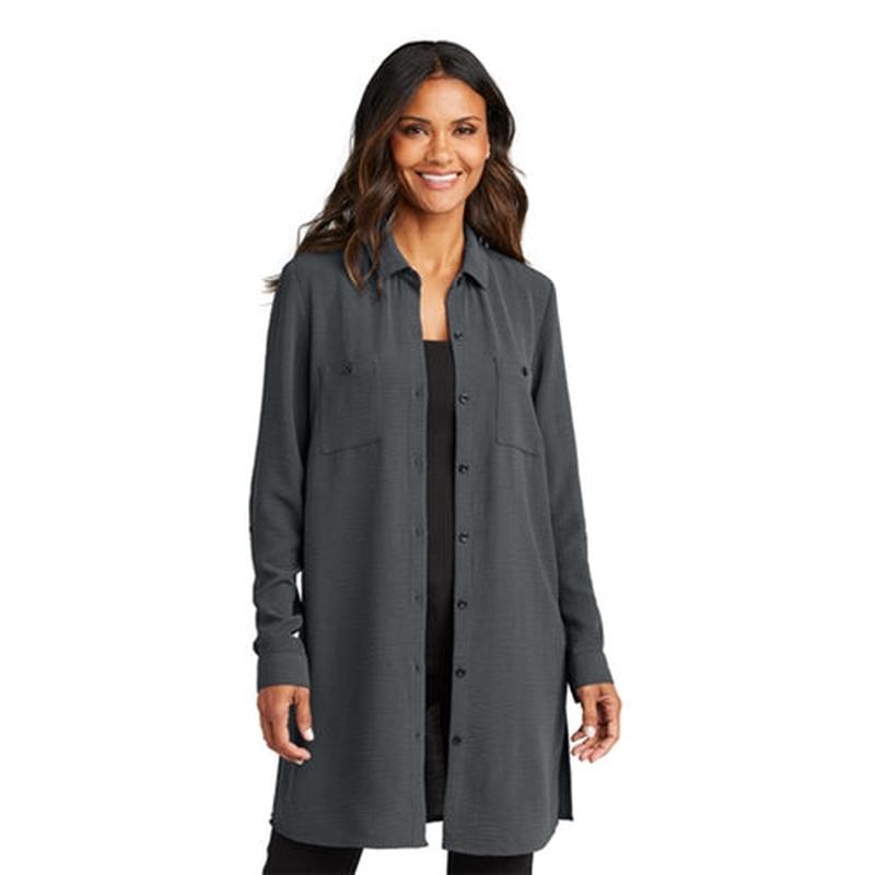 Port Authority Ladies Textured Crepe Long Tunic