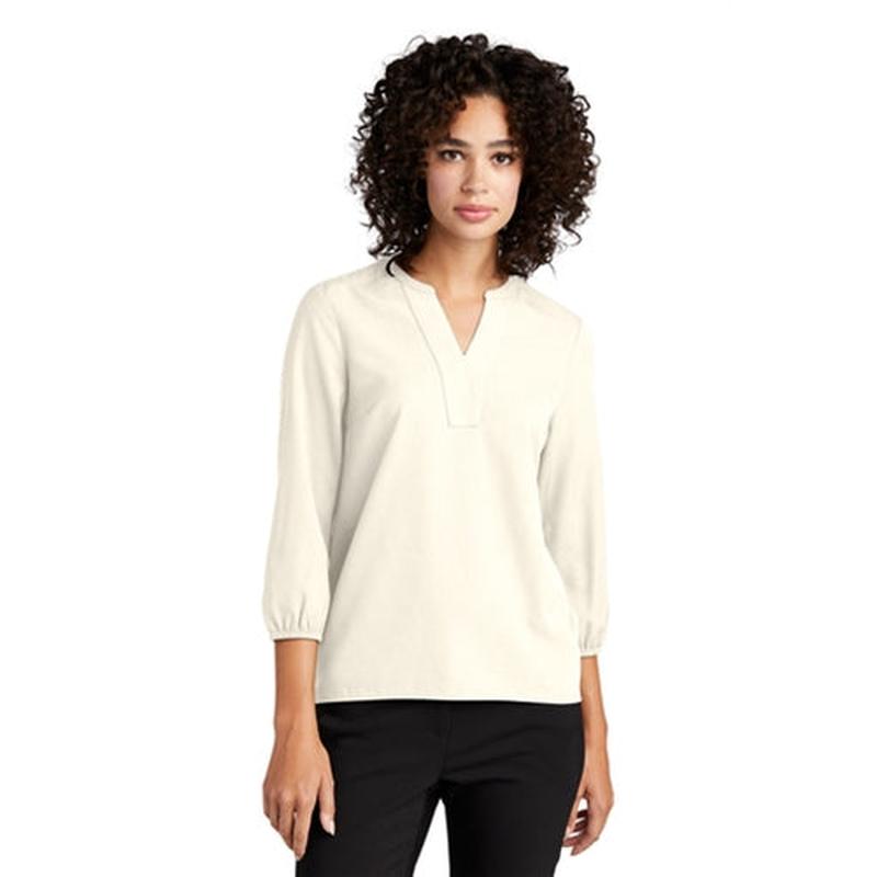 Mercer+Mettle Women's Stretch Crepe 3/4-Sleeve Blouse